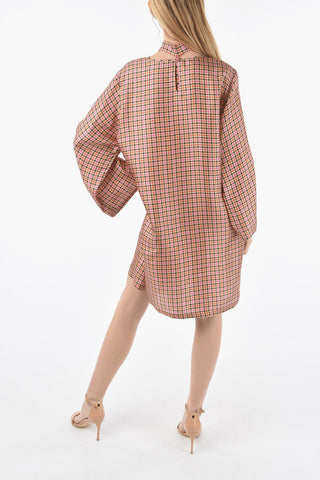 Tunica ALEX A Fantasia Pied De Poule in Seta Tie Neck