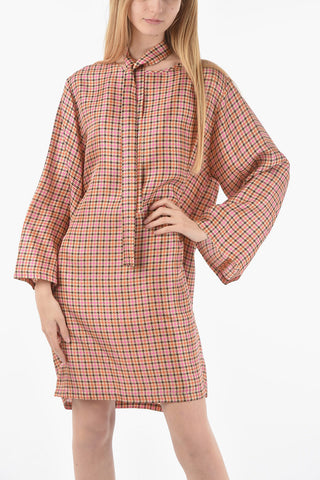Tunica ALEX A Fantasia Pied De Poule in Seta Tie Neck