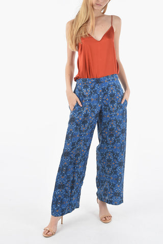 Floral Patterned Satin PAGE Pants