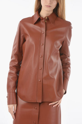 Soft-leather Over Shirt with Automatic Buttons