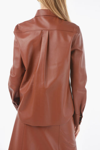 Soft-leather Over Shirt with Automatic Buttons