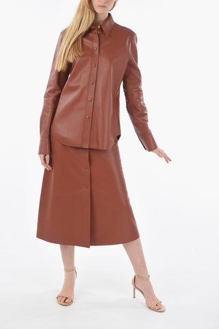 Soft-leather Over Shirt with Automatic Buttons