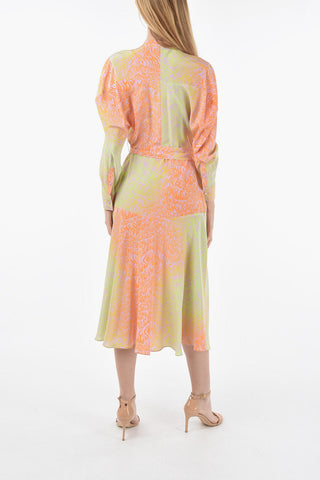 Belted Printed Silk Shirt Dress