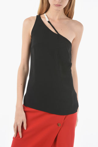 Viscose-blend One-shoulder Top