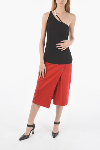 Viscose-blend One-shoulder Top