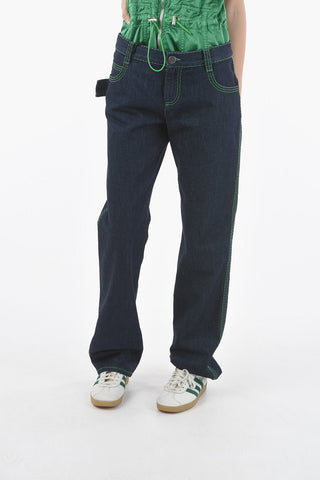 Jeans Cinque Tasche a Lavaggio Scuro con Impunture