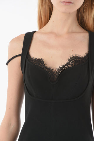 Sweetheart Neckline Sleeveless Sheath Dress with Lace Detail