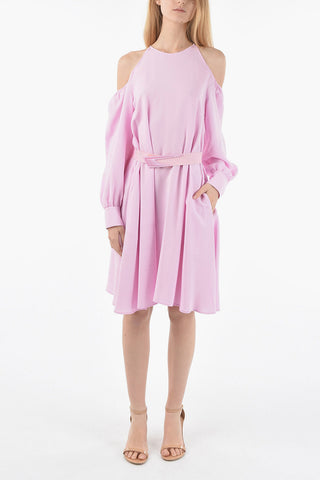 Abito Midi Cold Shoulder con Cintura Elastica
