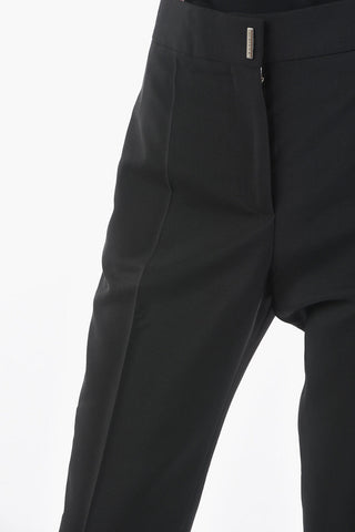 Mohair-blend Straight-leg Pants with Cuffed Ankles