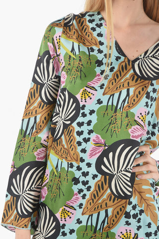 Plant Motif Asymmetrical ANN Dress