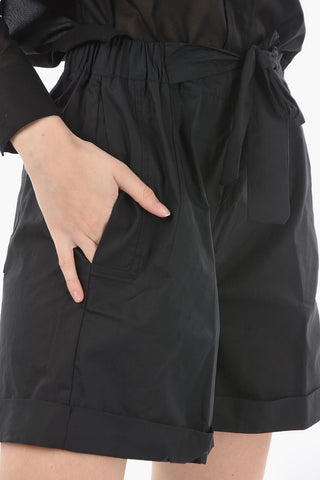 Cuffed Hem 3 Pockets Shorts with Belt