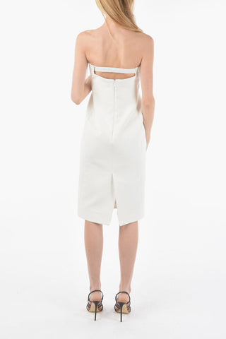 Cut-Out Detail Viscose Sheath Midi Dress