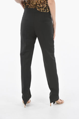 Mohair-blend Straight-leg Pants with Satin Band
