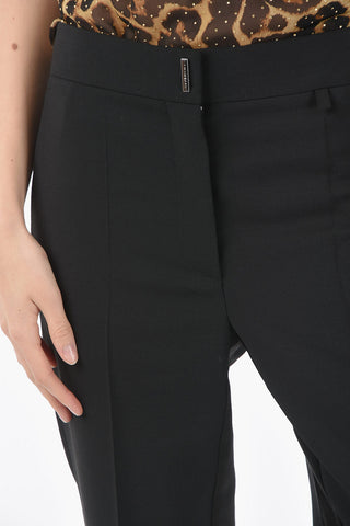 Mohair-blend Straight-leg Pants with Satin Band