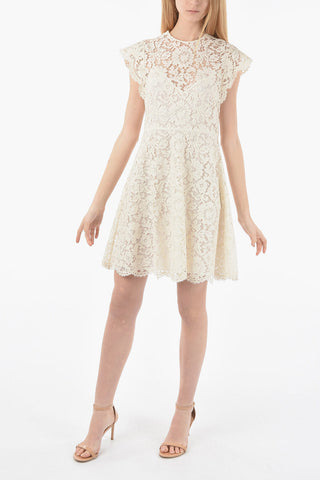 Short Sleeved Lace Skater Dress