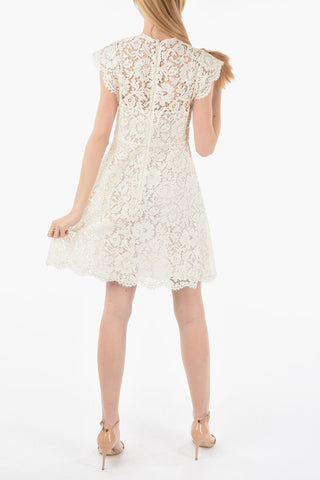 Short Sleeved Lace Skater Dress
