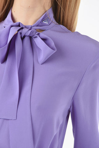 Tie Neck Silk Dress
