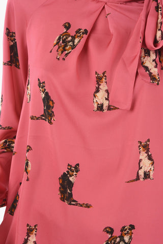 Blusa BRUNA Stampata con Colletto a Fiocco