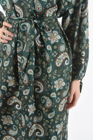 Silk Paisley Printed ALLEGRA Maxi Dress