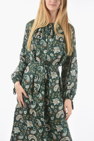 Silk Paisley Printed ALLEGRA Maxi Dress
