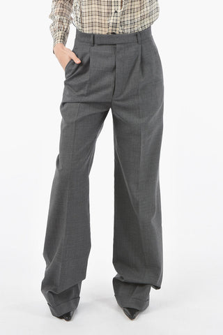 Single-pleated Virgin Wool Palazzo Pants