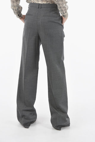 Single-pleated Virgin Wool Palazzo Pants