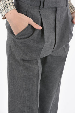 Single-pleated Virgin Wool Palazzo Pants