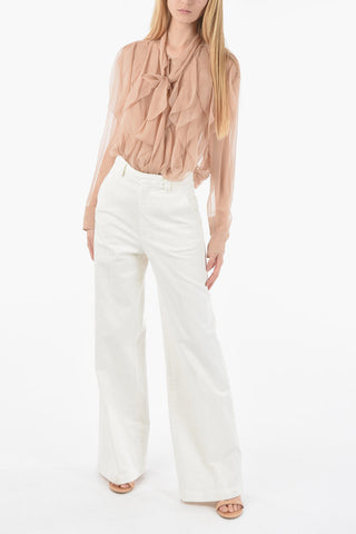 High Waist Denim Palazzo Pants