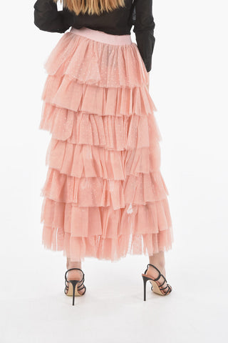 Ruffled Tulle Maxi Skirt