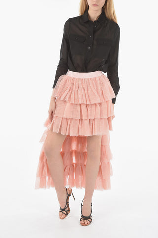 Ruffled Tulle Maxi Skirt
