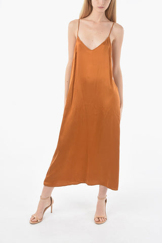 Vestito Maxi Sottoveste ABBY A Tinta Unita In Seta
