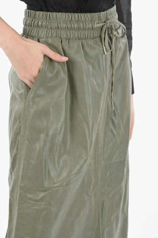 Leather DORIS Maxi Skirt with Drawstring Waist