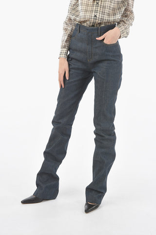 High-waisted Dark Wash Straight Fit Denims 20cm