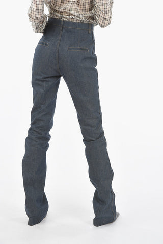 High-waisted Dark Wash Straight Fit Denims 20cm