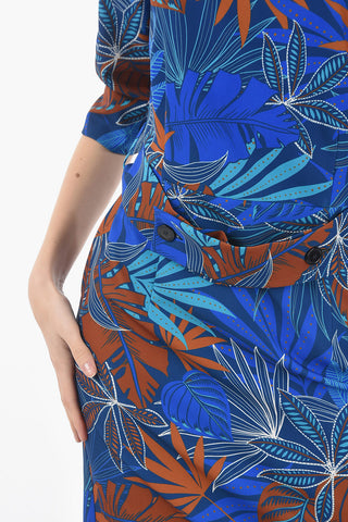 Plant Motif ALISA Dress with Belt