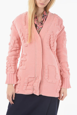 Chenille V-Neckline Cardigan with Button Closure