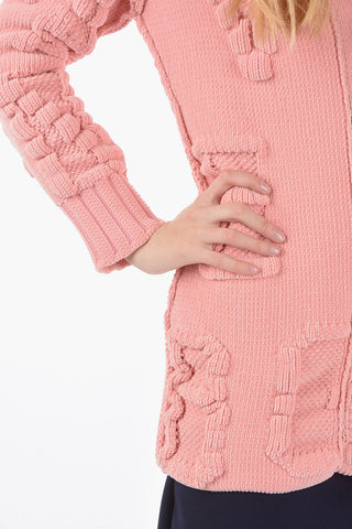 Chenille V-Neckline Cardigan with Button Closure