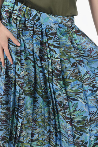 Floral Patterned GIUSY Pleated Skirt