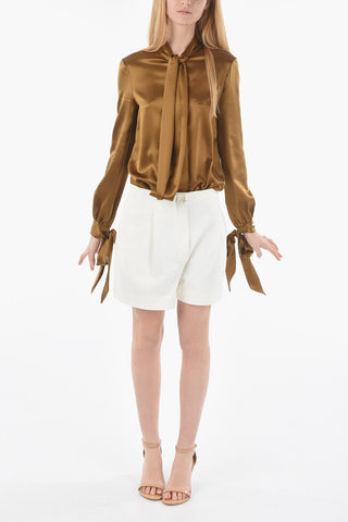 Pleated High Waisted Shorts