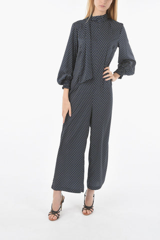 Geometric Patterned Tie Neck KARIM Jumpsuit