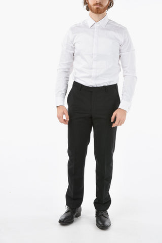 Virgin Wool and Mohair ACADEMY CERIMONIA Elegant Pants With Belt Loops