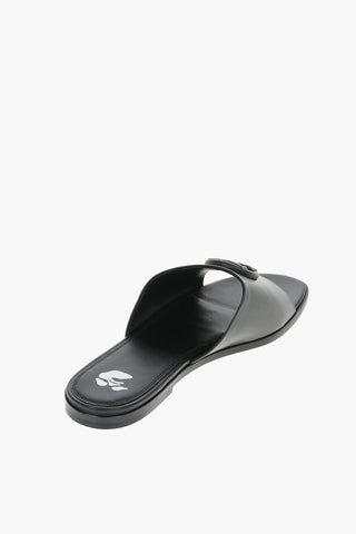 Embossed Logo ARROW FLAT Leather Sliders