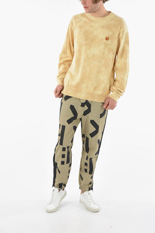 Tye-dyed Crewneck Sweater with TIGER CREST Logo Patch
