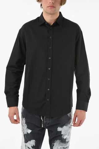 Camicia in Cotone Popeline con Collo Italiano