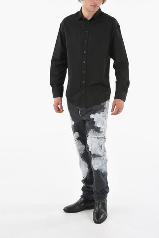 Camicia in Cotone Popeline con Collo Italiano