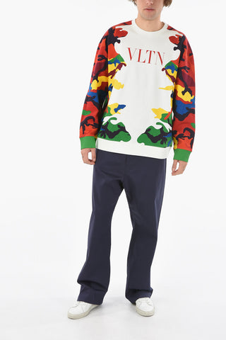 VLTN Camouflage Printed Crew-neck Sweatshirt