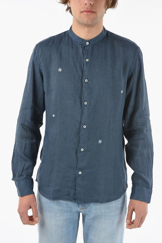 camicia BRENT in lino collo coreana