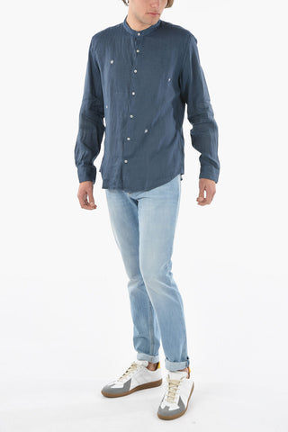 camicia BRENT in lino collo coreana