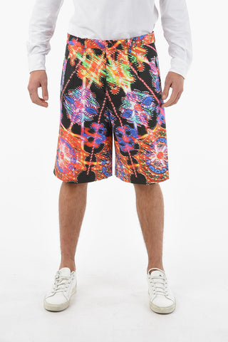 Tailored Double-pleated Shorts with LUMINARIE Print