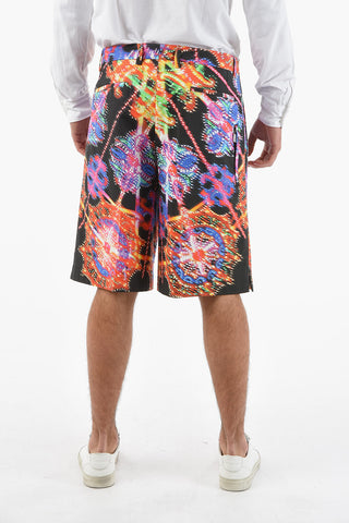 Tailored Double-pleated Shorts with LUMINARIE Print
